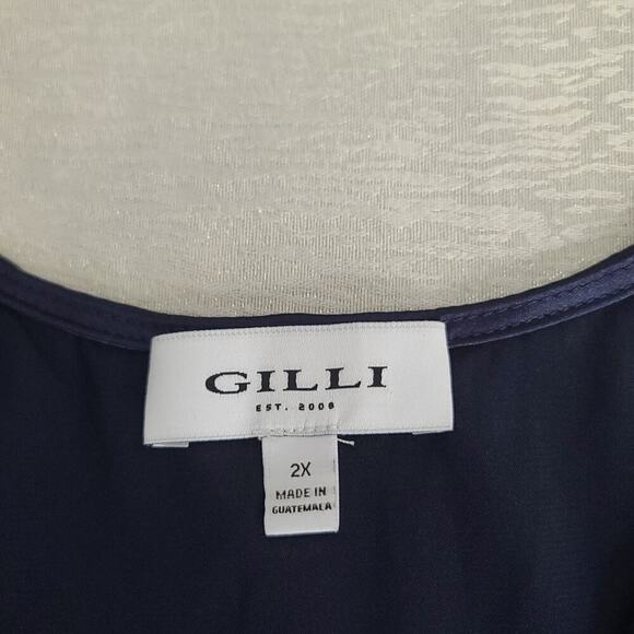 Gilli satin sleeveless blouse Blue Size 2x Stitch Fix office Formal Polished - Picture 5 of 5